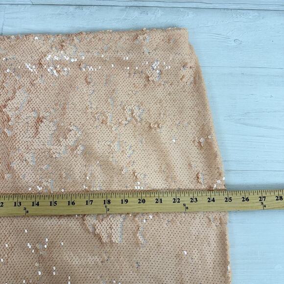 Eloquii Sequin Straight Pencil Skirt Plus Size 20 Peach Elastic Waist Party NEW - Picture 9 of 11